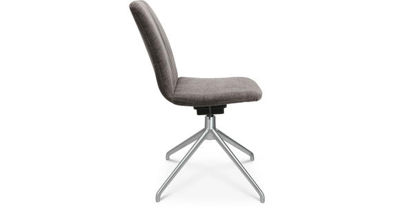 STUHL in Aluminium Velours Metall, Textil - Taupe/Alufarben, Design, Textil/Metall (46/81,5-84,5/55cm) - Johann Jakob