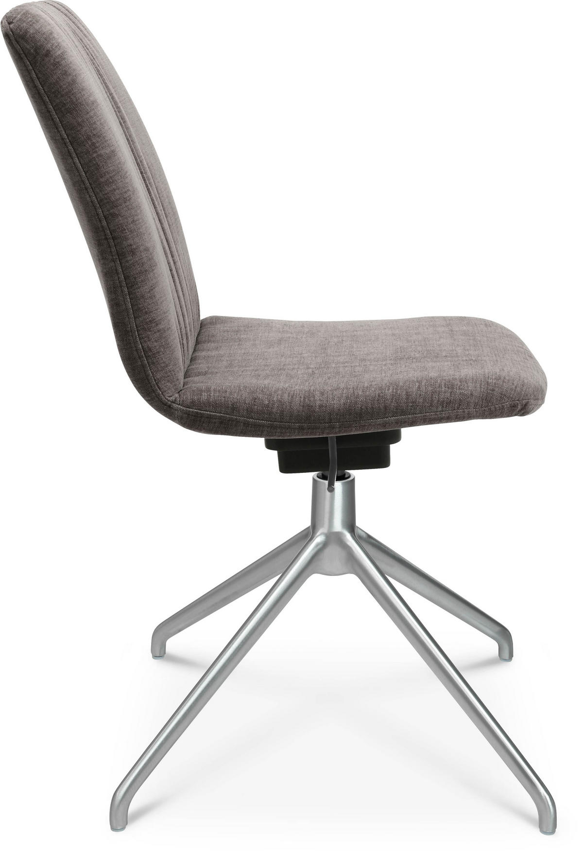 STUHL Velours Taupe, Alufarben  - Taupe/Alufarben, Design, Textil/Metall (46/81,5-84,5/55cm) - Johann Jakob