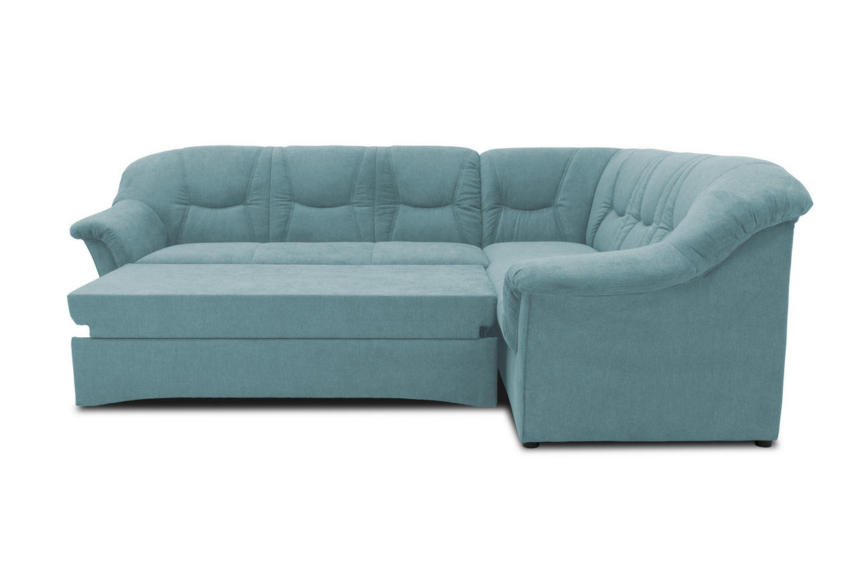 ECKSOFA Petrol Mikrofaser  - Petrol/Schwarz, KONVENTIONELL, Kunststoff/Textil (240/190cm) - MID.YOU