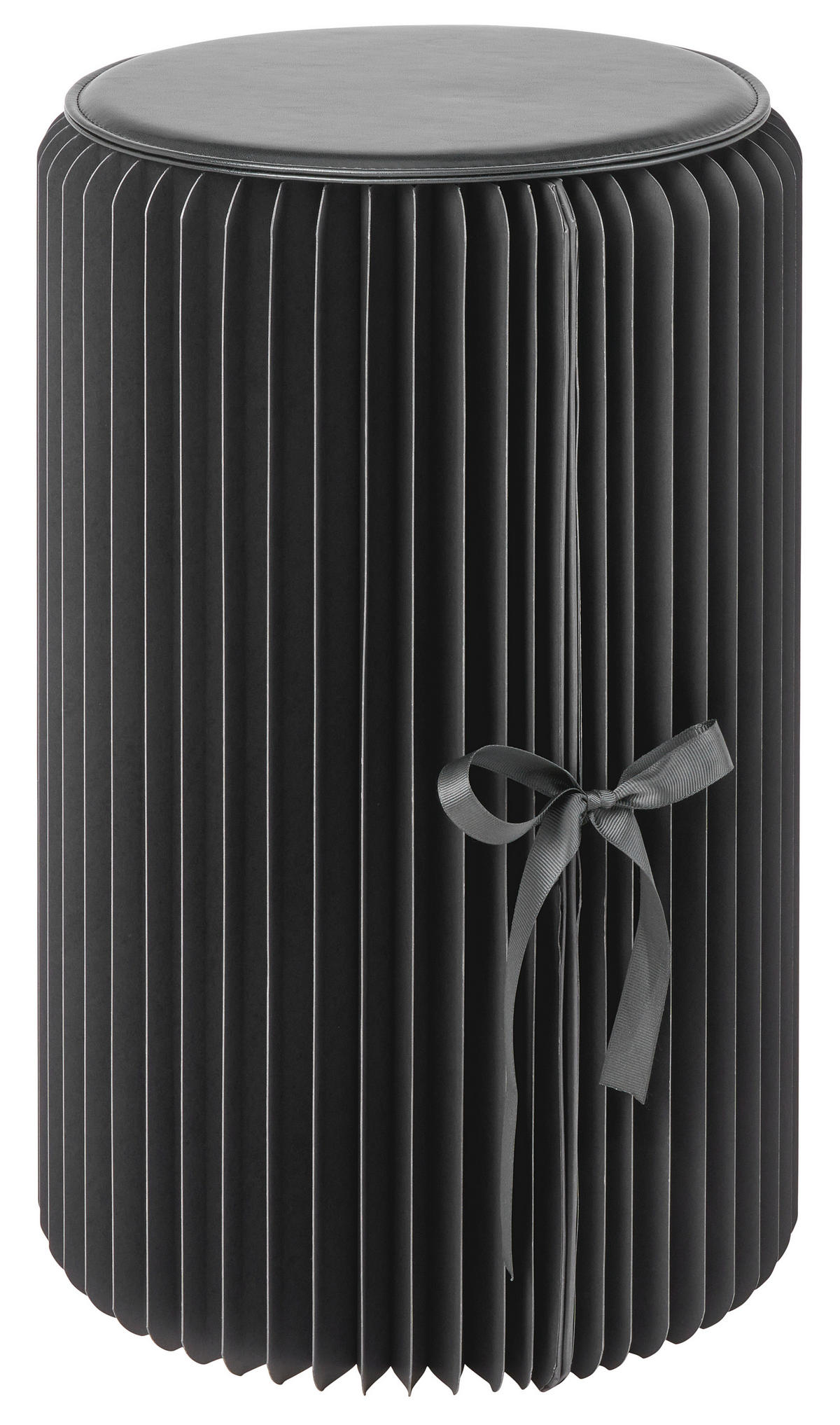 HOCKER in Kunststoff, Papier, Holzwerkstoff Schwarz  - Schwarz, Design, Papier/Holzwerkstoff (32/50cm) - Ambia Home