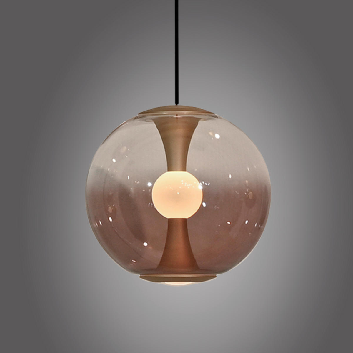 LED-PENDELLEUCHTE PURE Base-Glow 20/20/150 cm   - Bronzefarben, MODERN, Glas/Kunststoff (20/20/150cm) - Neuhaus PURE