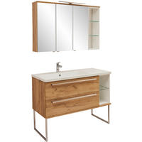 BADEZIMMER  in 120 cm  - Weiss/Eichefarben, Basics, Glas/Holzwerkstoff (120cm) - Dieter Knoll