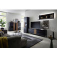 WOHNWAND  in Anthrazit, Nussbaumfarben  324/200/45 cm  - Anthrazit/Nussbaumfarben, Design, Glas/Holz (324/200/45cm) - Moderano