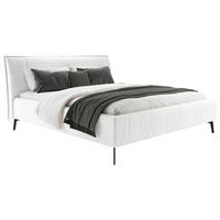 POLSTERBETT 180/200 cm  in Weiss  - Weiss/Schwarz, Design, Textil/Metall (180/200cm) - Lomoco