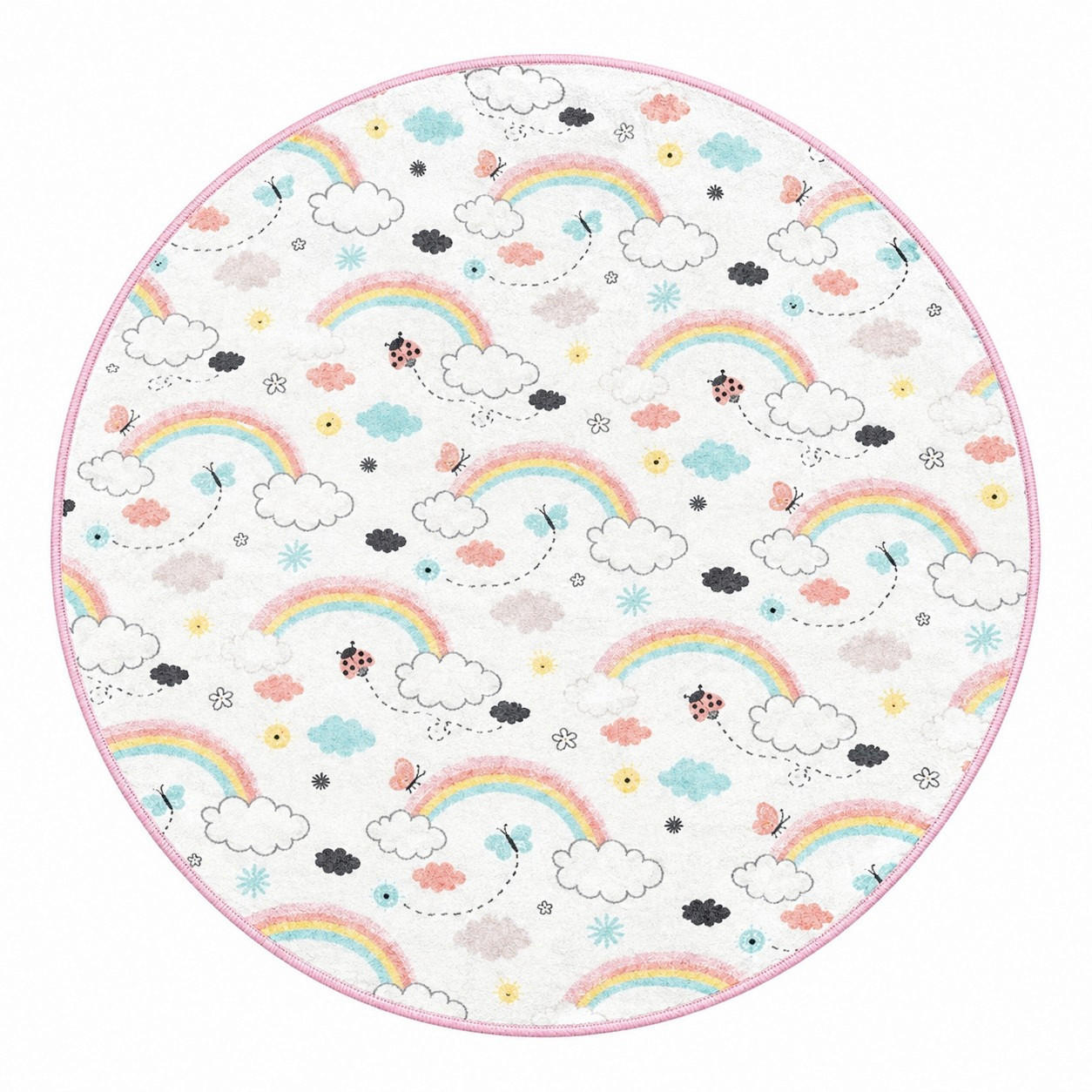 KINDERTEPPICH  Wohnzimmer 150/150 cm Multicolor rund  - Multicolor, Basics, Textil (150/150cm)
