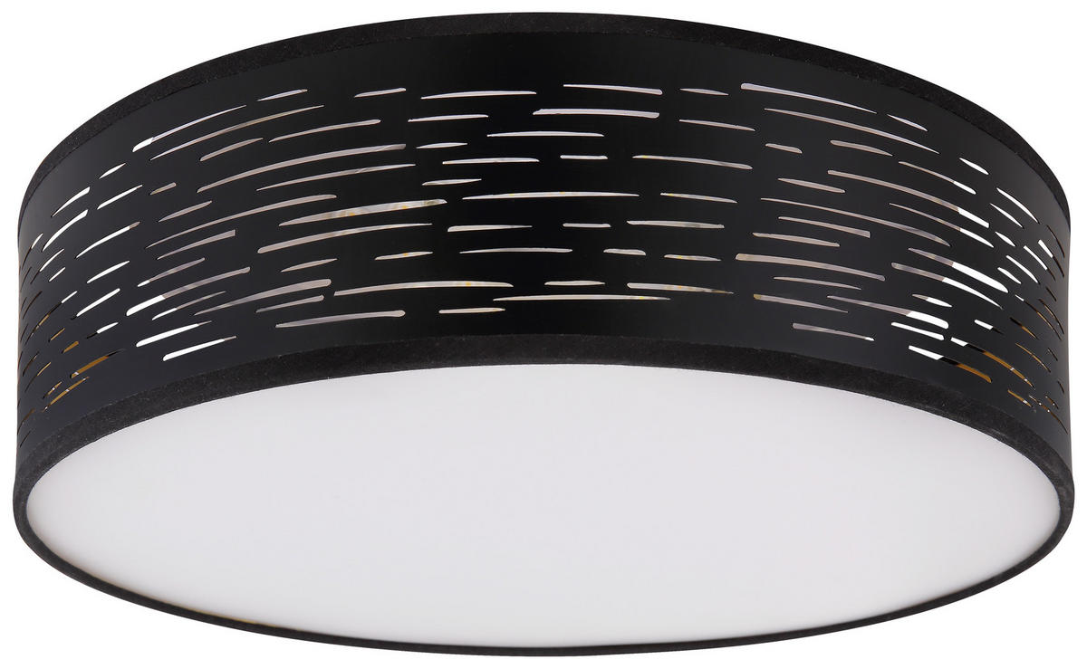 LED-DECKENLEUCHTE Tunno 38/13 cm   - Schwarz/Weiß, Design, Kunststoff/Metall (38/13cm) - Globo