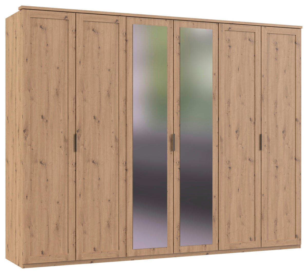 DREHTÜRENSCHRANK  in Eiche Artisan  - Silberfarben/Eiche Artisan, KONVENTIONELL, Glas/Holzwerkstoff (270/210/58cm) - MID.YOU