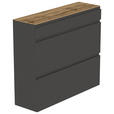 SCHUHKIPPER Gardasee  in 110/97/33 cm  - Eichefarben/Anthrazit, Design, Holzwerkstoff (110/97/33cm) - Moderano