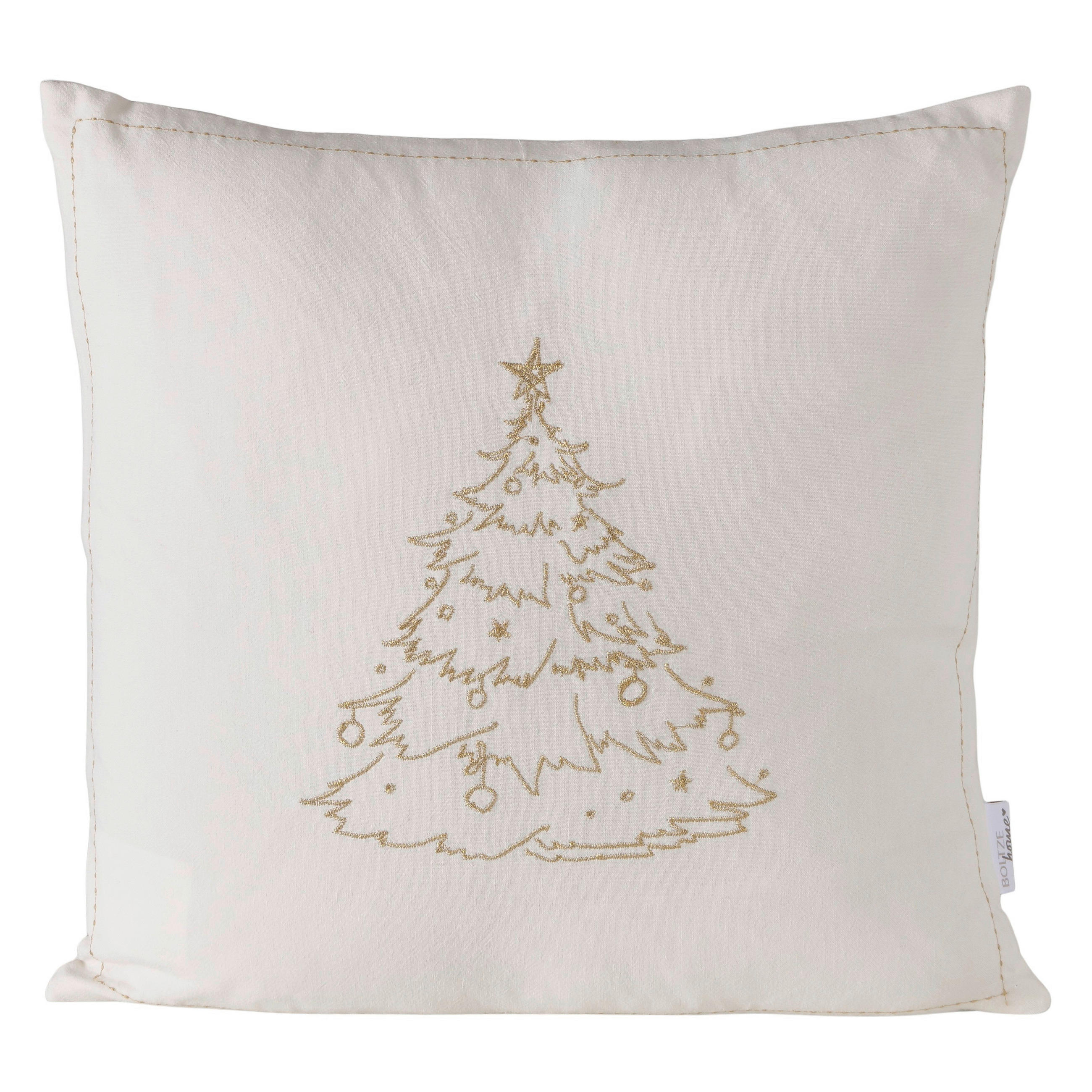 ZIERKISSEN 43/43 cm  - Goldfarben/Weiß, Basics, Textil (43/43cm) - Boltze Home