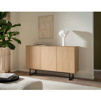 SIDEBOARD  in 150/90/40 cm  - Eichefarben/Schwarz, Design, Holzwerkstoff/Metall (150/90/40cm) - Modante