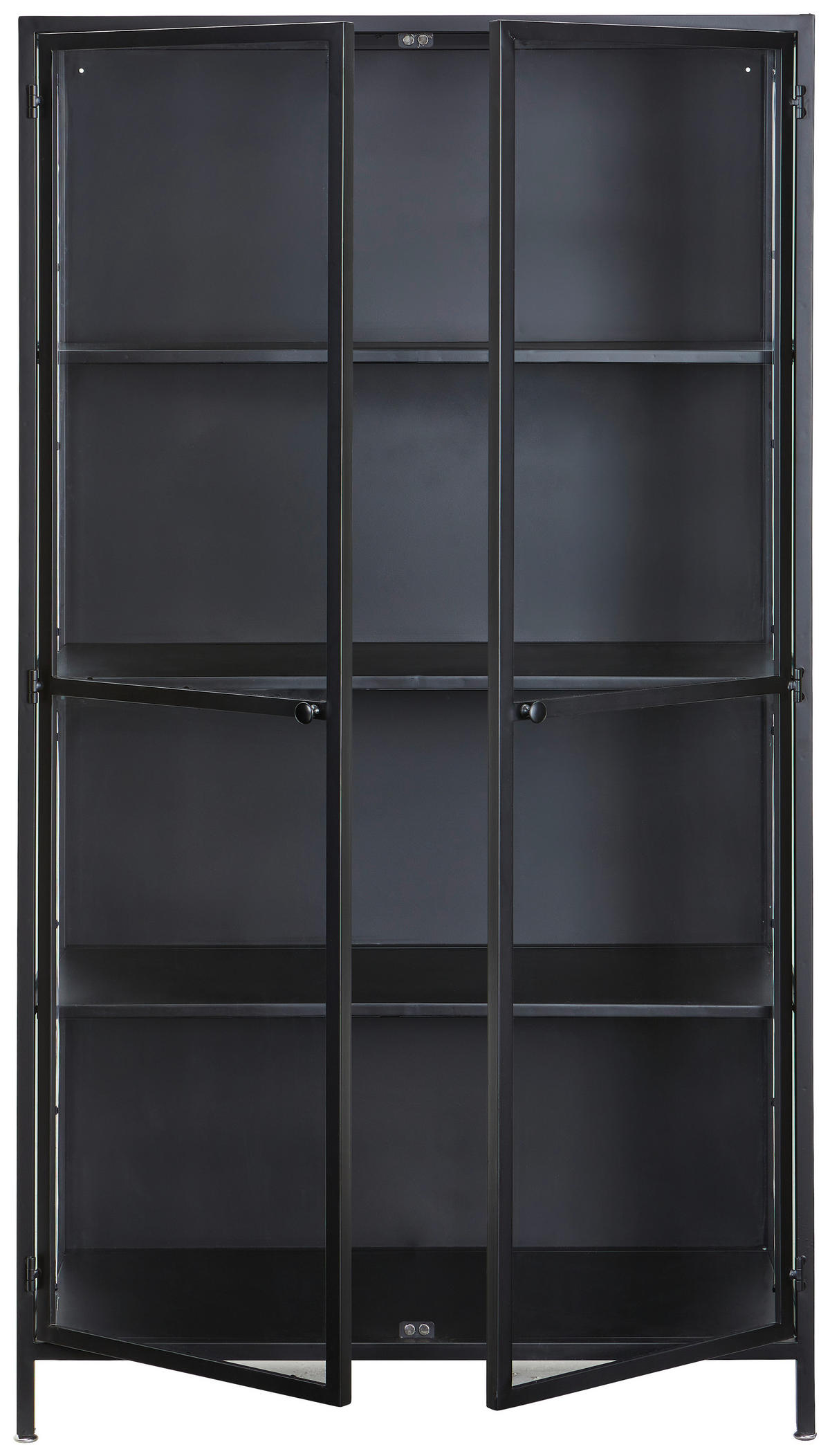 VITRINE  in Schwarz  - Schwarz, Design, Glas/Metall (90/160/40cm) - MID.YOU