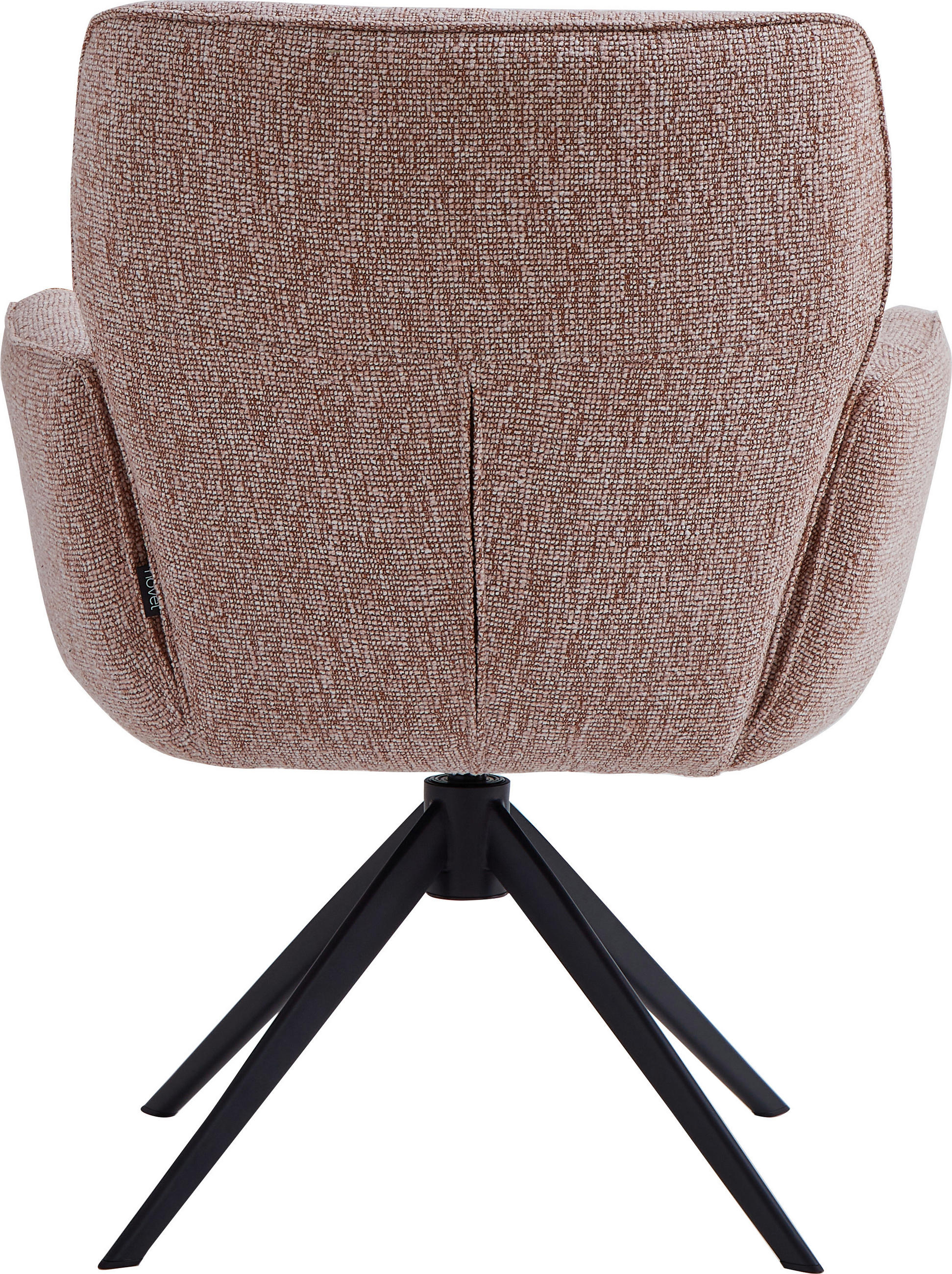 ARMLEHNSTUHL  in Eisen Leinenoptik  - Schwarz/Rosa, Design, Textil/Metall (67/86/68cm) - Novel