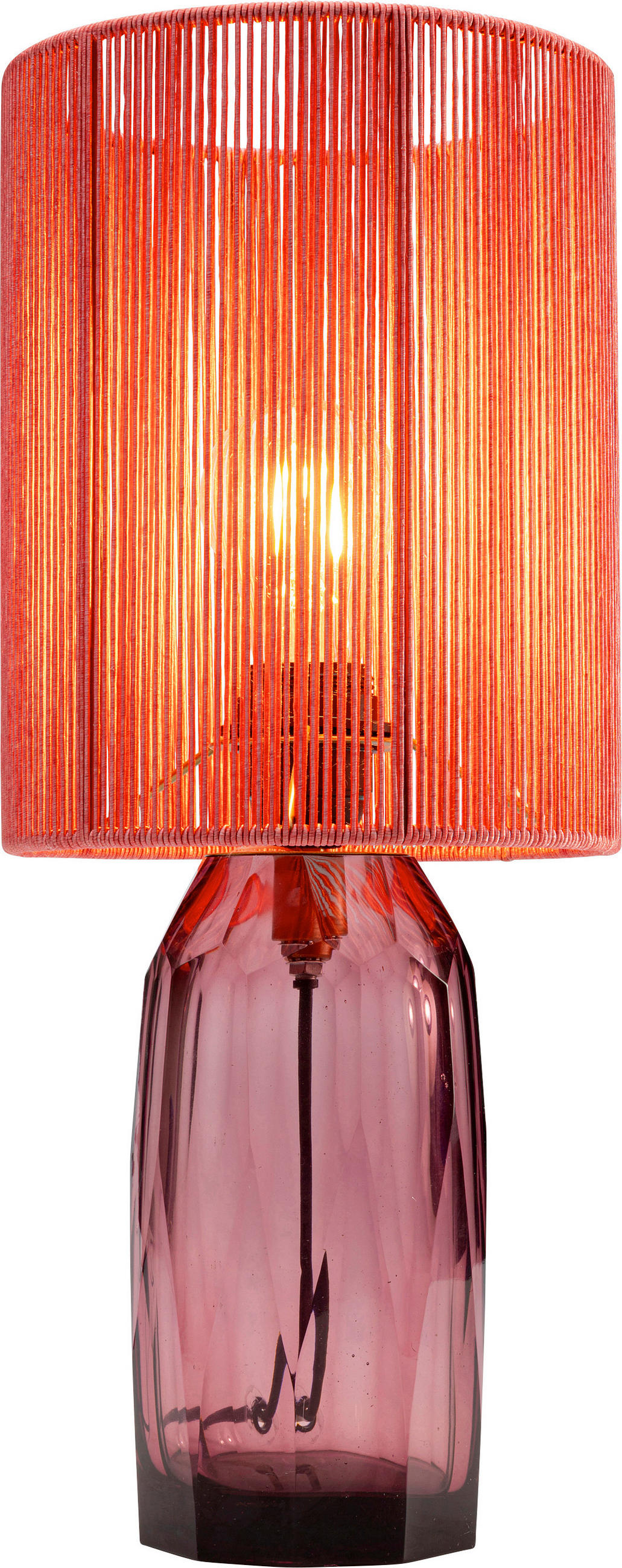 TISCHLEUCHTE 18/42/18 cm   - Lila/Orange, Design, Glas/Textil (18/42/18cm) - Kare-Design