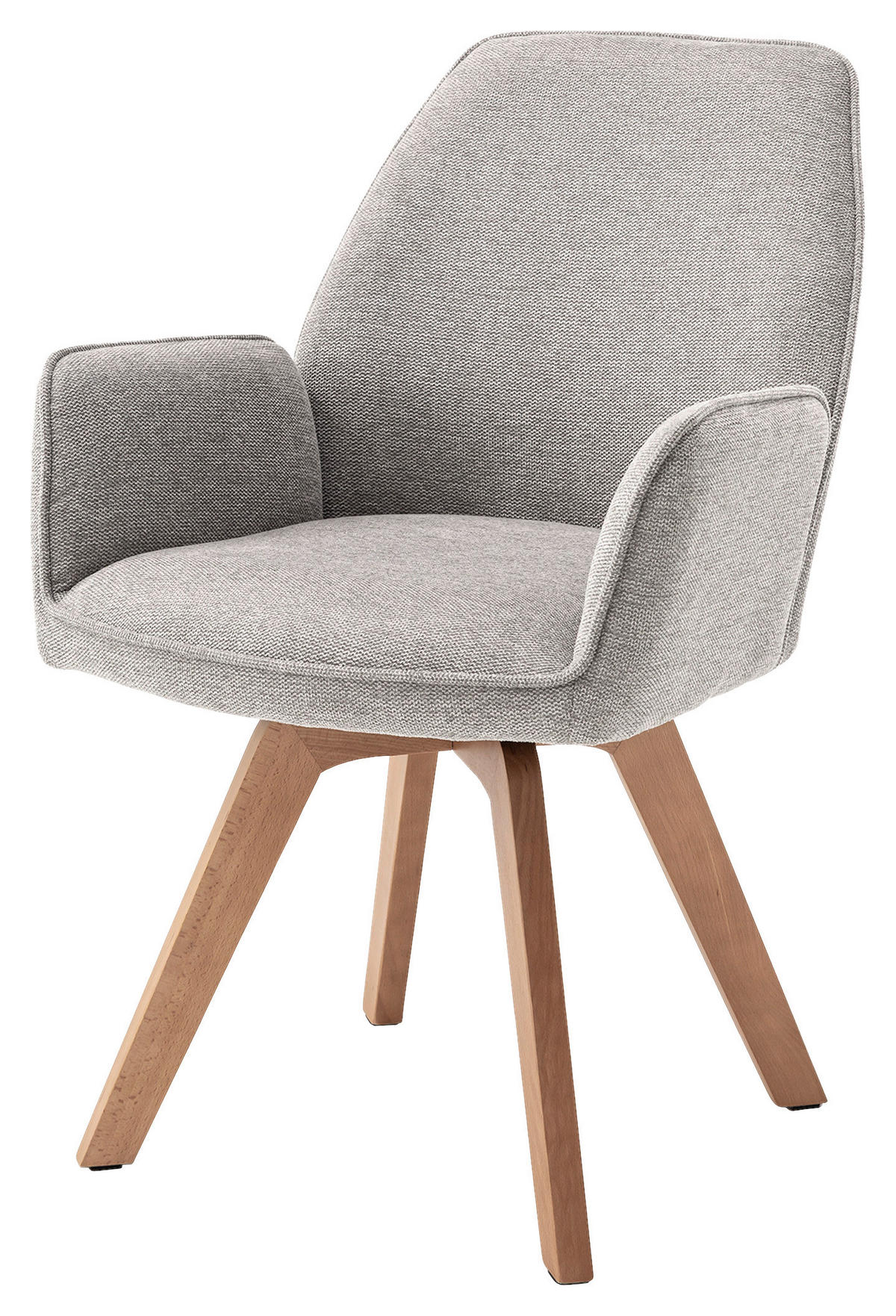 STUHL-SET - Buchefarben/Hellgrau, MODERN, Holz/Textil (57/89/61cm) - MID.YOU