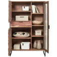 HIGHBOARD  in 95/148/40 cm  - Schwarz/Akaziefarben, Trend, Glas/Holz (95/148/40cm) - Ambia Home