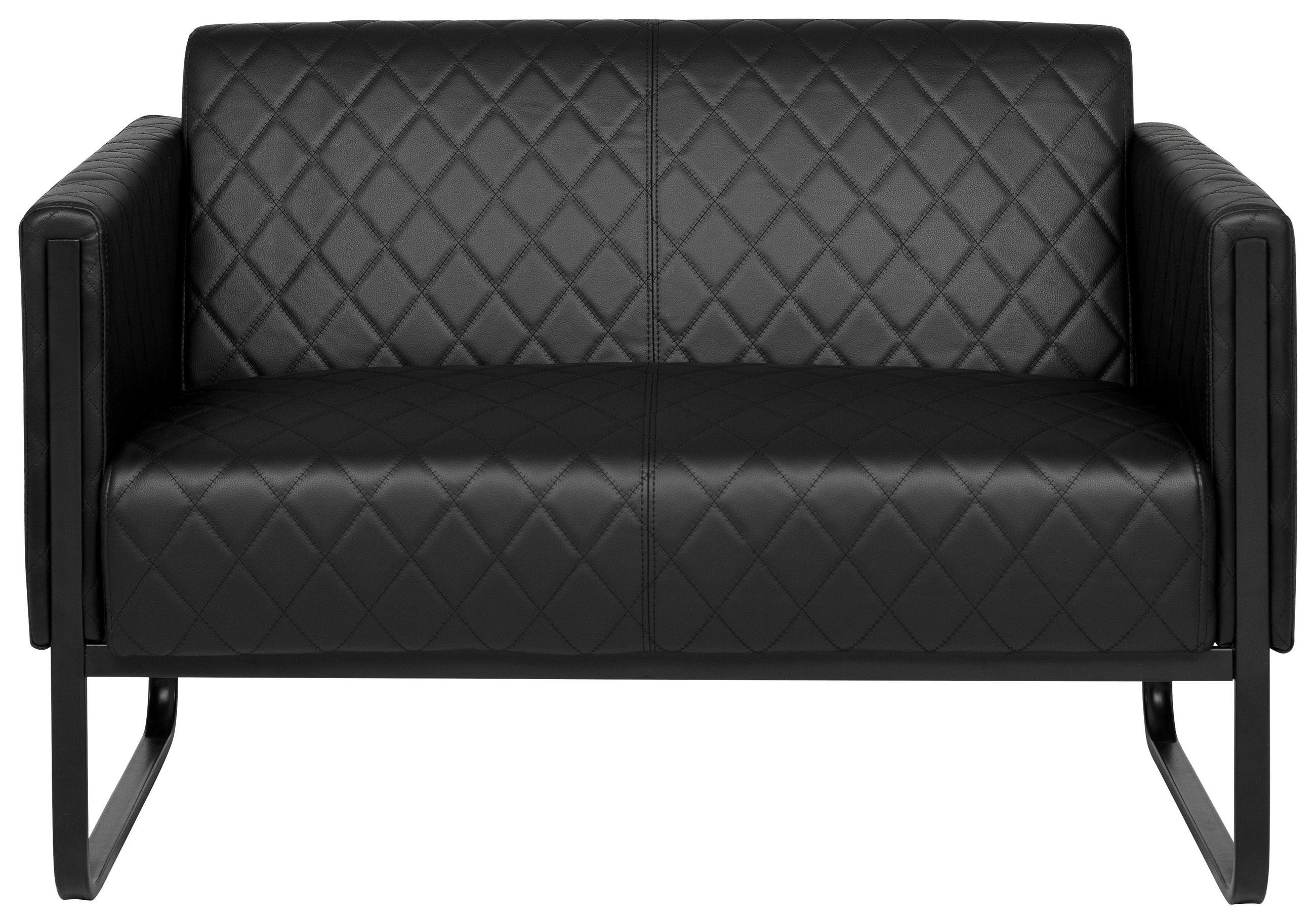 2-Sitzer-Sofa Aruba Mit Armlehnen, Schwarz Lederlook