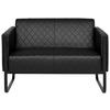 2-SITZER-SOFA  in Lederlook Schwarz  - Schwarz, MODERN, Textil/Metall (111/78/71cm) - MID.YOU