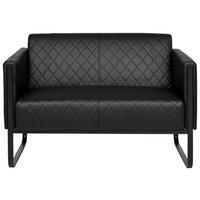 2-SITZER-SOFA  in Lederlook Schwarz  - Schwarz, MODERN, Textil/Metall (111/78/71cm) - MID.YOU