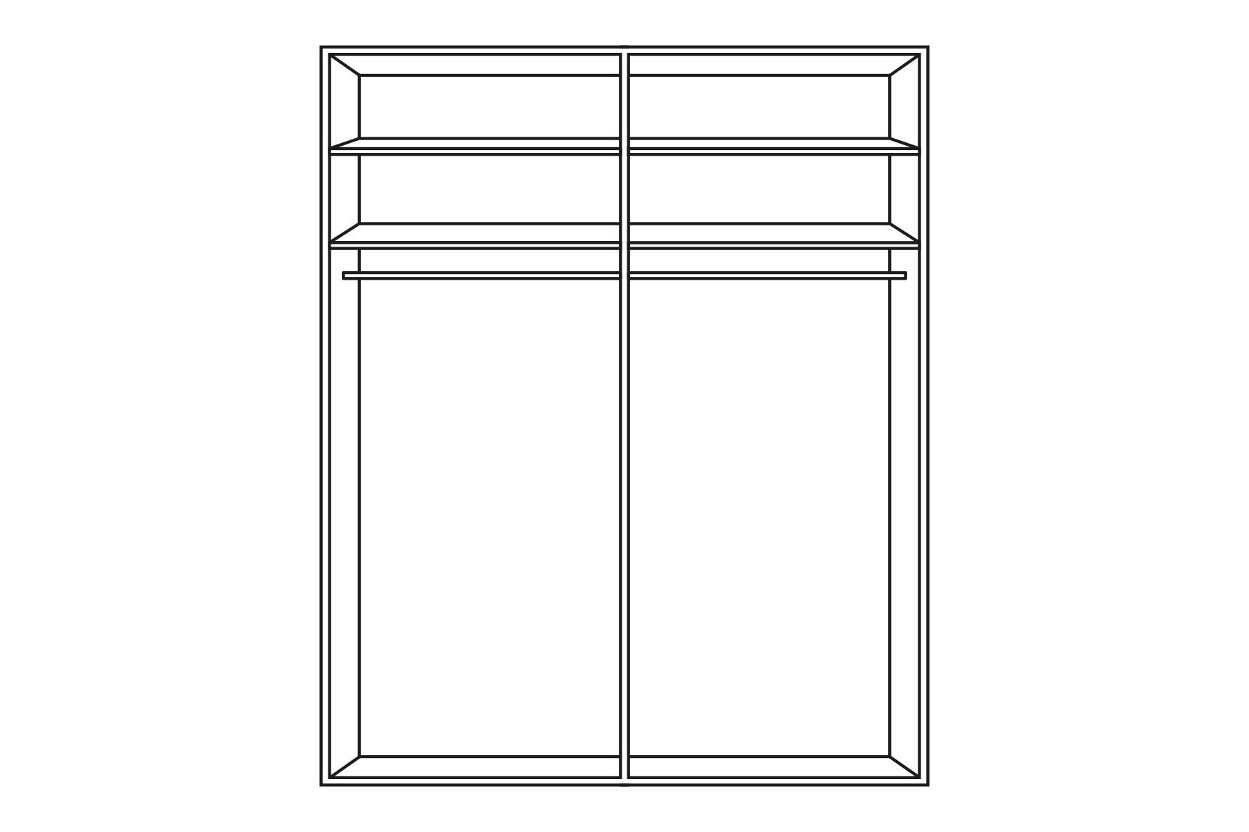 SCHWEBETÜRENSCHRANK 167/222/68 cm 2-türig Anthrazit, Schwarz, Eichefarben  - Eichefarben/Anthrazit, Design, Glas/Holz (167/222/68cm) - Dieter Knoll