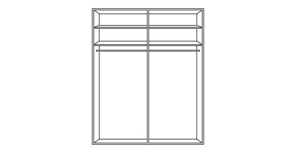 SCHWEBETÜRENSCHRANK  in Anthrazit, Schwarz, Eichefarben  - Eichefarben/Anthrazit, Design, Glas/Holz (188/222/68cm) - Dieter Knoll