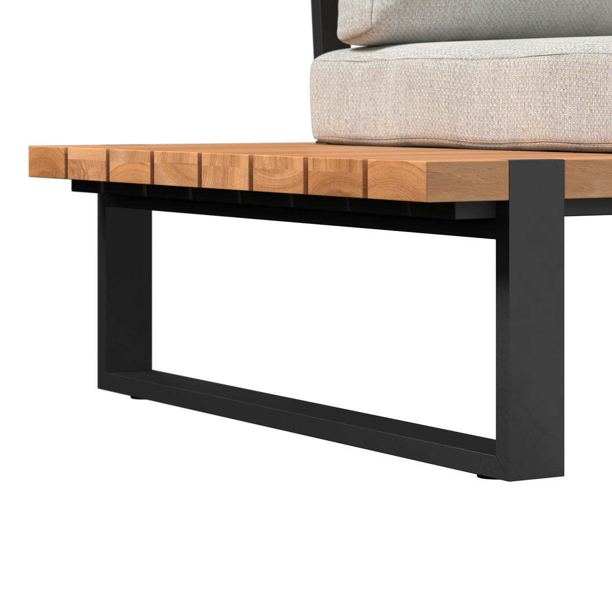 LOUNGEGARNITUR 3-teilig  253/254 cm  Teakholz Aluminium  - Schwarz/Teakfarben, MODERN, Holz/Textil (253/254cm) - Ambia Garden