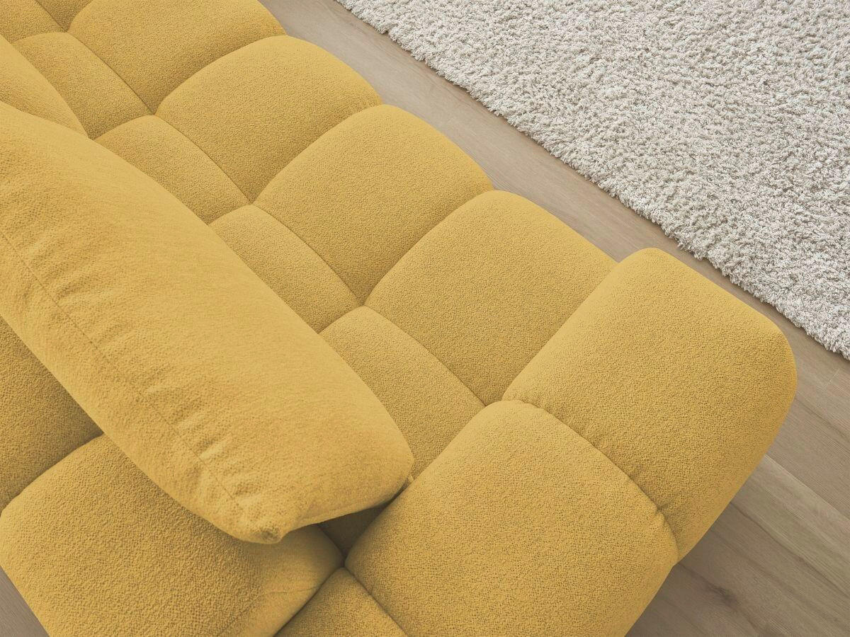 ECKSOFA Ottomane rechts  EVEREST Gelb Flachgewebe  - Gelb/Schwarz, MODERN, Kunststoff/Textil (352/210cm)