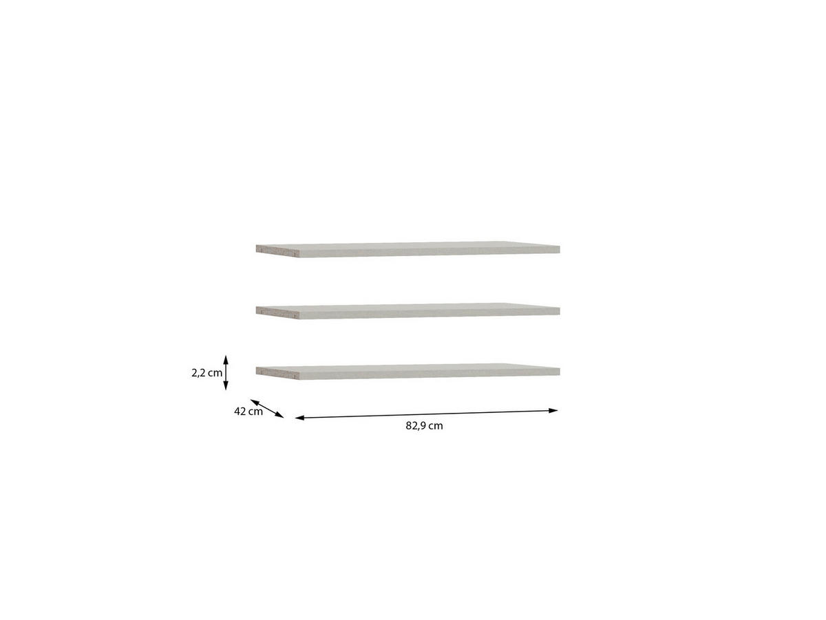 EINLEGEBODENSET 82,9/2,2/42 cm  - Hellgrau, Design, Holzwerkstoff (82,9/2,2/42cm) - Carryhome