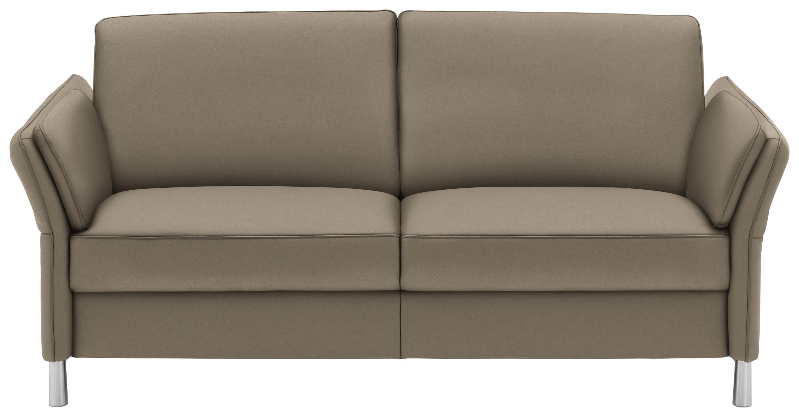 2,5-SITZER in Echtleder Greige  - Greige/Alufarben, Design, Leder/Metall (164/82/99cm) - Dieter Knoll