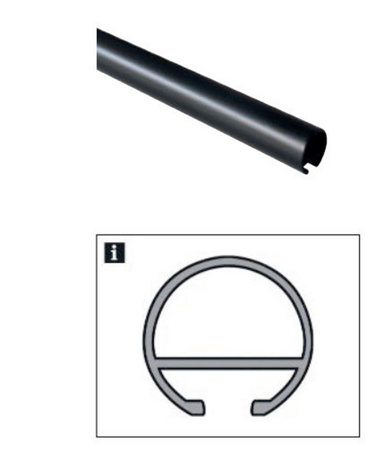 VODILO ZA PROSOJNE ZAVESE      črna  - črna, Basics, kovina - Gardinia