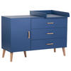 WICKELKOMMODE Bold Blue 2023 Naturfarben, Dunkelblau  - Dunkelblau/Naturfarben, Design, Holz/Holzwerkstoff (137/77/98cm) - Childhome