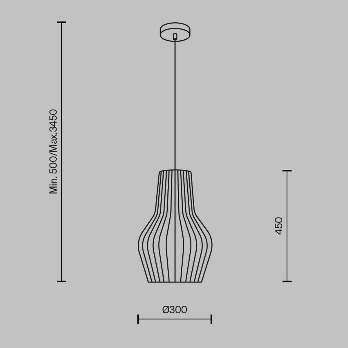 PENDELLAMPA 30/57,5 cm  - beige/svart, Modern, metall/trä (30/57,5cm) - MAYTONI