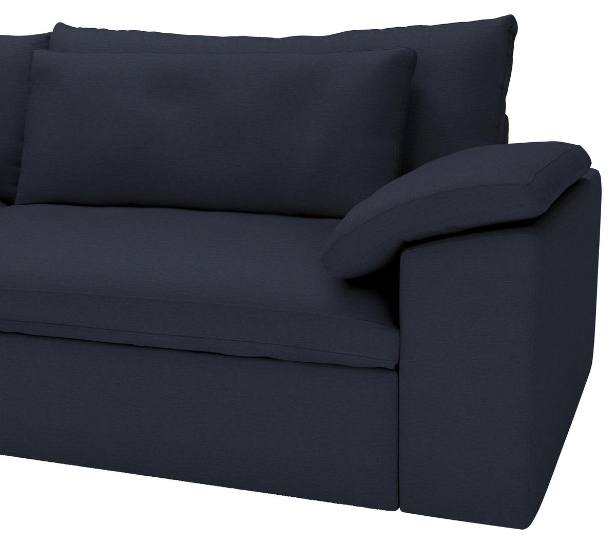 ECKSOFA  Chenille Dunkelblau  - Schwarz/Dunkelblau, Modern, Kunststoff/Textil (198/306cm) - Carryhome