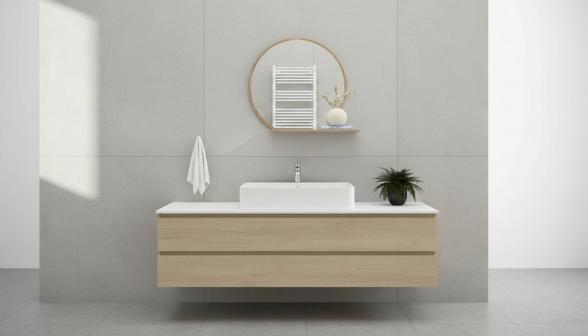 WANDSPIEGEL  - Eichefarben, Design, Glas/Holzwerkstoff (65/56/17cm) - Xora
