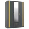 DREHTÜRENSCHRANK  in Graphitfarben, Goldfarben  - Goldfarben/Graphitfarben, Design, Glas/Holzwerkstoff (135/199/58cm) - Carryhome