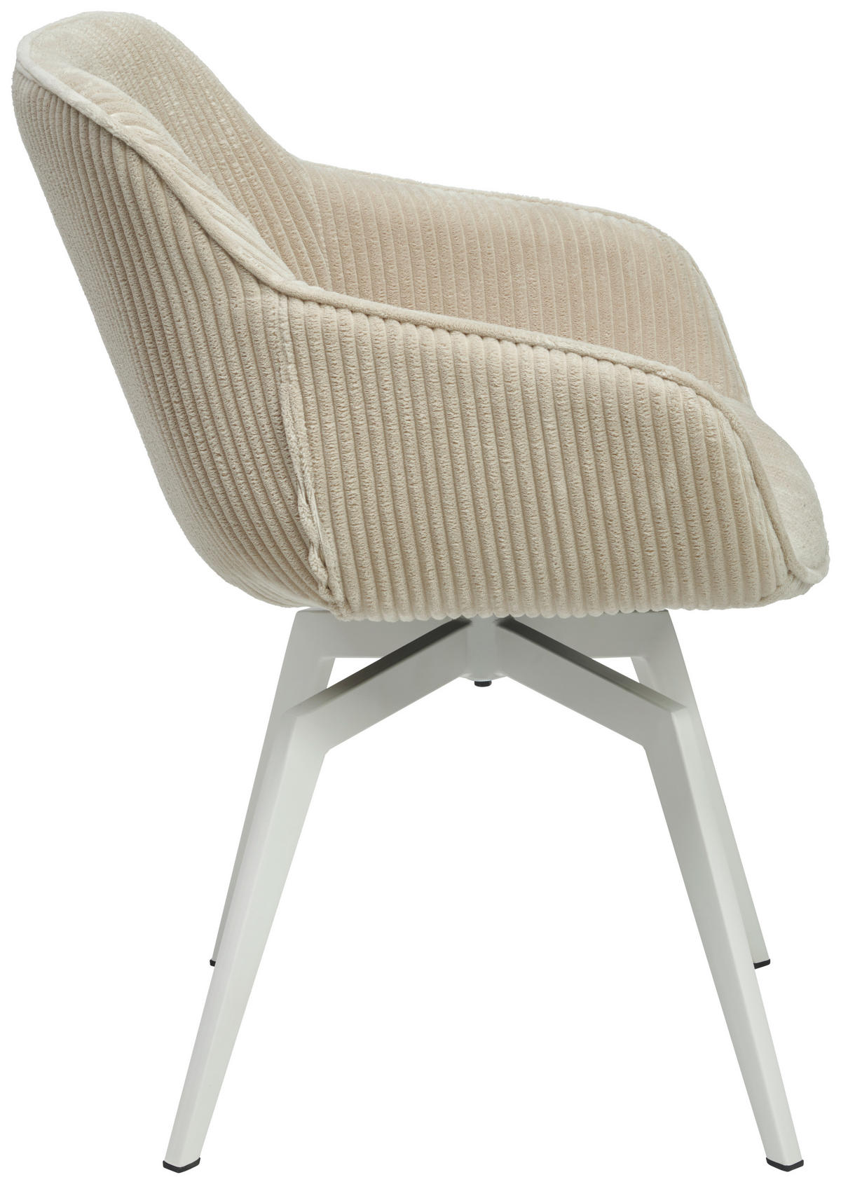 ARMLEHNSTUHL  Sitzfläche 360° drehbar, inklusive Armlehnen Cord  - Beige, MODERN, Textil/Metall (60/84/64cm) - Livetastic