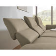 ECKSOFA  in Flachgewebe Hellbraun Armteilverstellung, Relaxfunktion, Drehsitzfunktion  255-365/175-224 cm  - Hellbraun/Schwarz, Design, Textil/Metall (255-365/175-224cm) - Dieter Knoll