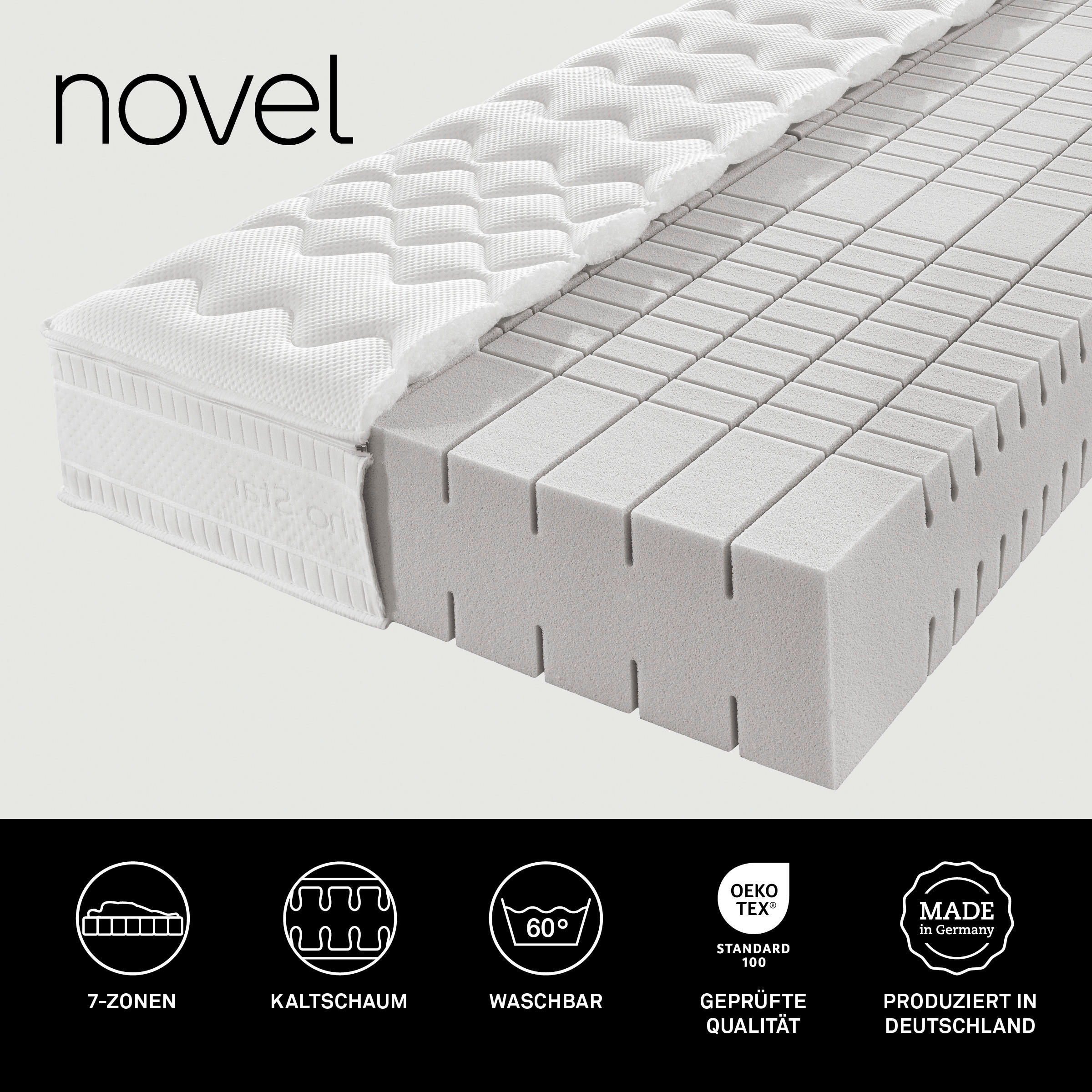 SET Z VZMETNICO - barve breze, Basics, les (90/200cm) - Novel