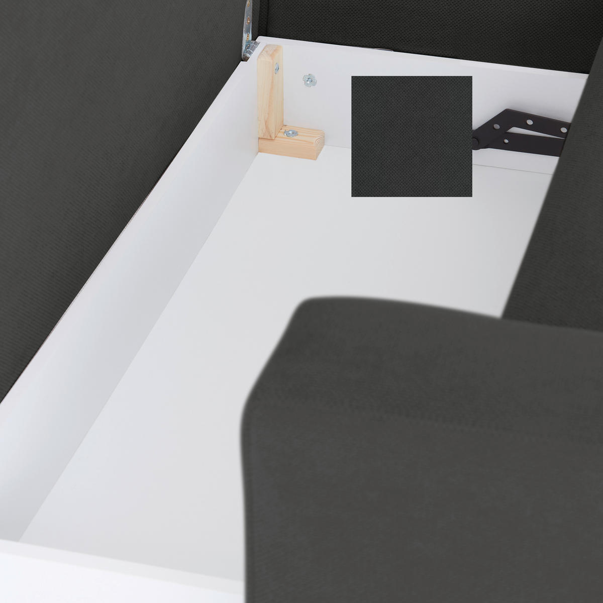 ECKSOFA in Anthrazit  - Anthrazit/Schwarz, Modern, Textil/Metall (238/162cm) - Ondega