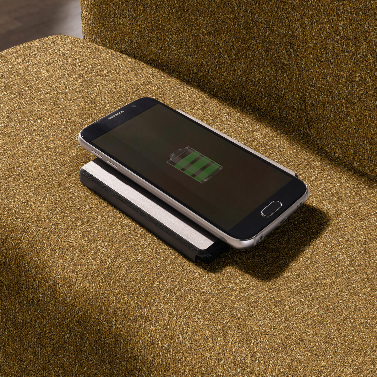 ECKSOFA  in Mikrovelours Senfgelb  205/288 cm  - Senfgelb/Alufarben, Design, Textil (205/288cm) - Sedda