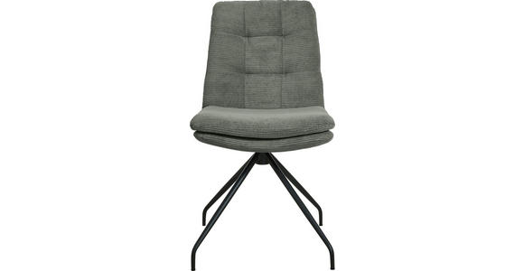 STUHL - Schwarz/Olivgrün, Design, Textil/Metall (49/90/68cm) - Johann Jakob