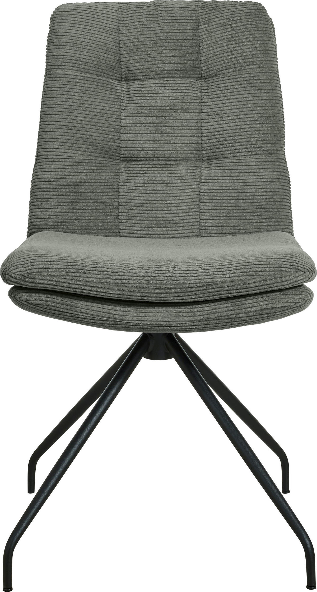 STUHL  in Cord  - Schwarz/Olivgrün, Design, Textil/Metall (49/90/68cm) - Johann Jakob