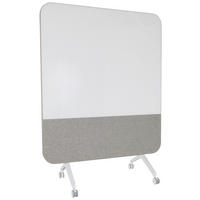 Akustikwand mit Whiteboard  in Grau  - Grau, Basics, Glas/Kunststoff (120/164/60cm) - MID.YOU