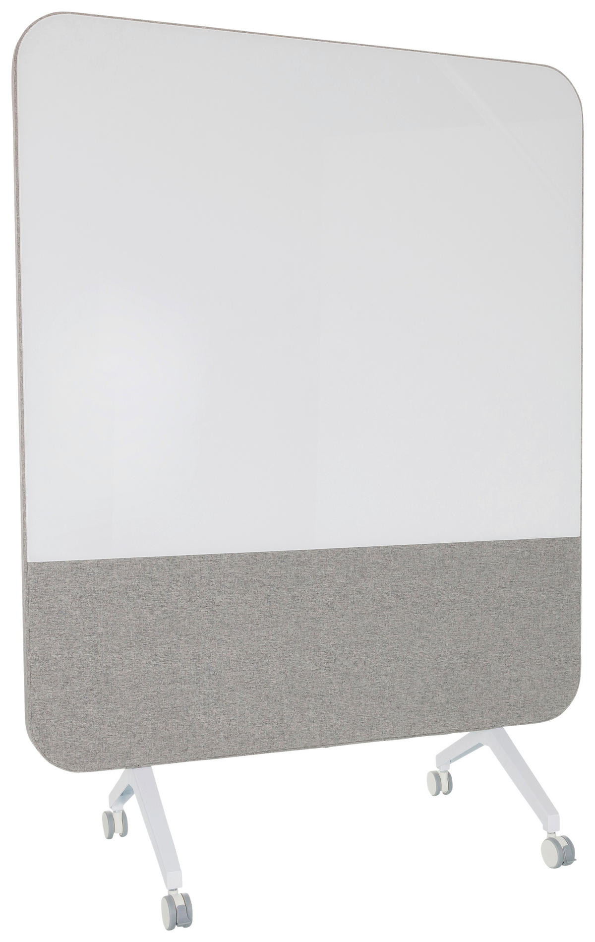 Akustikwand mit Whiteboard  in Grau  - Grau, Basics, Glas/Kunststoff (120/164/60cm) - MID.YOU