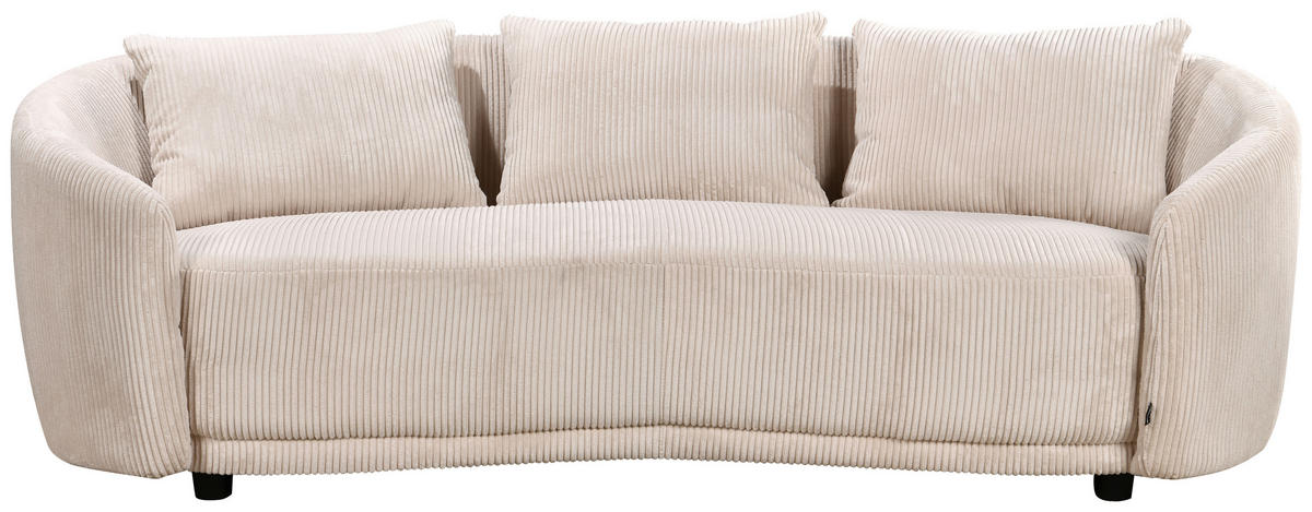 3-SITZER-SOFA Struktur, Cord Naturfarben  - Schwarz/Naturfarben, Design, Kunststoff/Textil (217/72/95cm) - Carryhome
