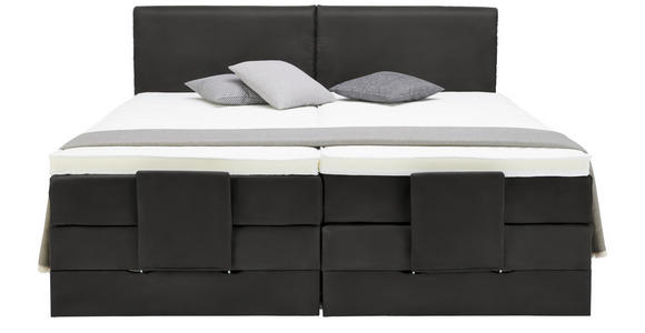 BOXSPRINGBETT 160/200 cm  in Schwarz  - Schwarz, Design, Kunststoff/Textil (160/200cm) - Hom`in