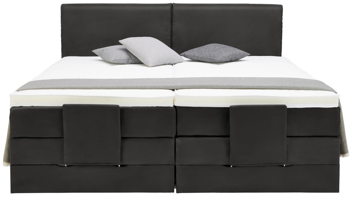 BOXSPRINGBETT 160/200 cm  in Schwarz  - Schwarz, Design, Kunststoff/Textil (160/200cm) - Hom`in