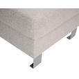 HOCKER in Textil Ecru  - Ecru/Silberfarben, Design, Textil/Metall (62/41/62cm) - Xora