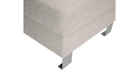 HOCKER in Textil Ecru  - Ecru/Silberfarben, Design, Textil/Metall (62/41/62cm) - Xora