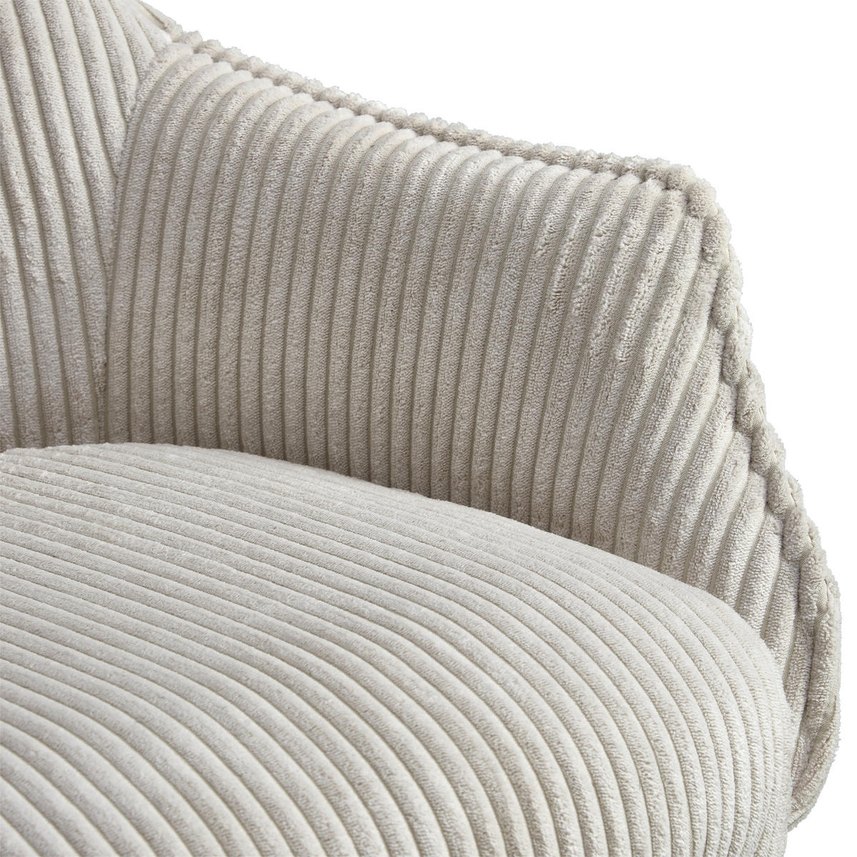 ARMLEHNSTUHL  in Eisen Cord  - Beige/Schwarz, LIFESTYLE, Textil/Metall (61/87/65cm) - MID.YOU