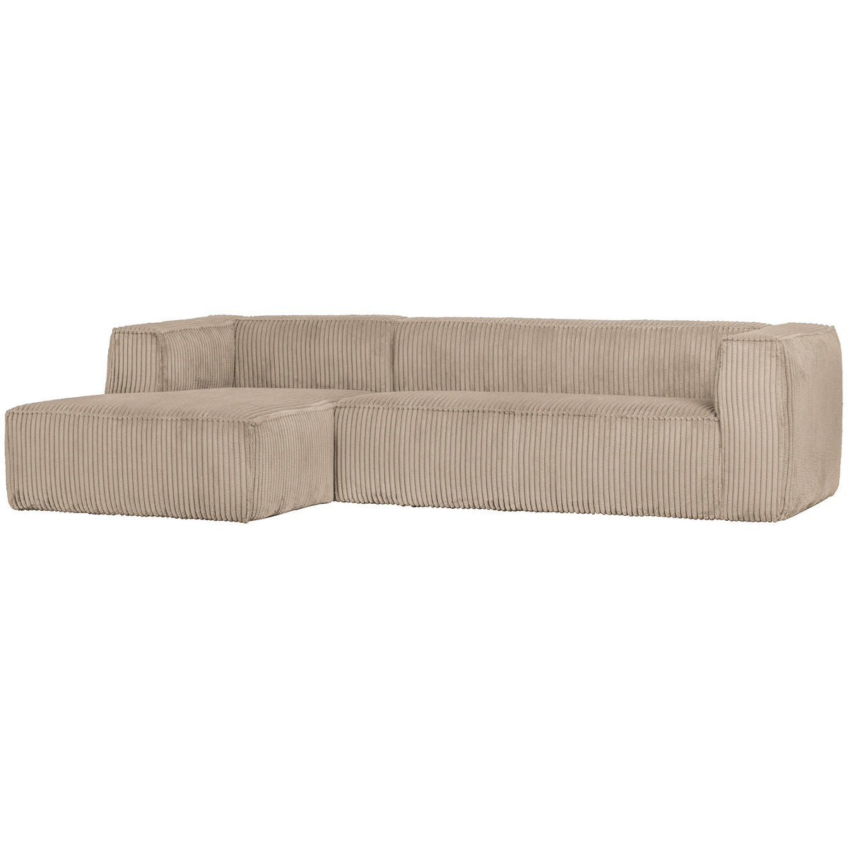 ECKSOFA Bean in gerippt Sandfarben  175/305 cm  - Sandfarben/Schwarz, Design, Kunststoff/Textil (175/305cm) - Livetastic